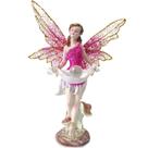 Fada com Bola de Cristal Mágica 23cm - Rosa