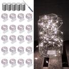 Fairy Lights LAMPHOME, pacote com 20 unidades, fio prateado de 2 m operado por bateria