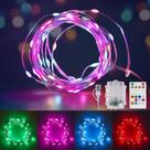 Fairy Lights, operado por bateria, com mudança de cor de 16,4 m com controle remoto Fairy Lights, operado por bateria, com mudança de cor de 16,4 m com controle remoto