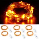 Fairy String Lights CYLAPEX Orange LED de 3,3 pés e 20 LEDs, pacote com 6