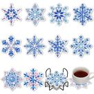 FairySandy 10 unidades de posavasos de arte con diamantes en forma de copo de nieve de 10,5 cm