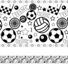Faixa Adesiva Para Quarto de Menino Esportes 20mx10cm