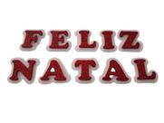 Faixa Aplique Eva Feliz Natal Branco E Vermelho Glitter 16cm
