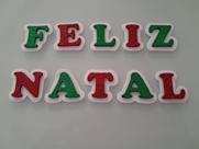 Faixa Aplique Eva Feliz Natal Verde E Vermelho Glitter Letras de 16cm