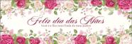 Faixa Banner em Lona Feliz dia das Mães Rosas - 200x080cm