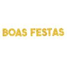 Faixa boas festas glitter dourado - 206071