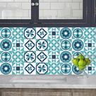 Faixa border adesivo azulejos hidráulicos azul Faixa border adesivo azulejos hidráulicos azul