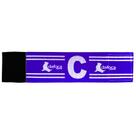 Faixa Braçadeira de Capitão Infantil Ajustável Azul e Branco Dafoca Sports