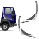 Faixa Caminhão Ford Cargo 2001 814 815 Adesivo Lateral Cinza