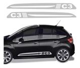 Faixa Citroen C3 2013 Ate 2019 Adesivo Cinza Tuning Wb579