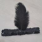 Faixa com pena tiara melindrosa preta