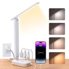 Faixa de alimentação com lâmpada de mesa LED One Beat 3 tomadas 4 portas USB
