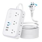 Faixa de alimentação NTONPOWER de 15 pés com 6 portas AC 4 portas USB 1080J