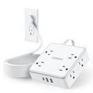 Faixa de alimentação NTONPOWER de 15 pés com 8 tomadas e 3 portas USB brancas