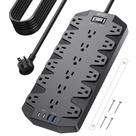 Faixa de alimentação SUPERDANNY 18 tomadas, 4 portas USB, cabo de 15 pés, 1875 W