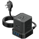 Faixa de alimentação TOPREK 9 em 1 com 5 tomadas e 4 portas USB 1250W