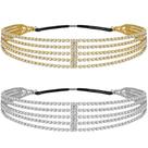 Faixa de cabeça ANCIRS de strass elástico multicamada Bridal x2