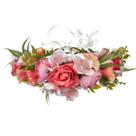 Faixa de cabeça floral Llinfflr feminina em tecido rosado Flower