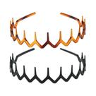 Faixa De Cabelo Antiderrapante De Resina Plástica Com Dentes Longos, Modelo Black Amber Wave, Para