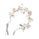 Faixa De Cabelo Com Pérolas Para Meninas, Estilo Coreano, Acessórios De Flor Com Laço, Presente Para