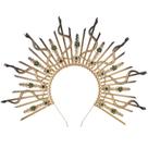 Faixa de cabelo COSUCOS Medusa Snake Halo Crown 39x29 cm dourada