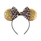 Faixa De Cabelo Feminina Com Glitter E Estampa De Leopardo Mickey Minnie, Acessório De Cabelo De