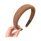Faixa De Cabelo Feminina De Esponja Com Borda Larga E Cor Sólida, Estilosa E Simples, Para Lavar O