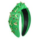 Faixa de cabelo JERTOCLE Green Witch Hat Broom Knotted