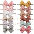 Faixa de cabelo KIDOCHEESE Baby Girl Bows, elástico de nylon, 12 cores