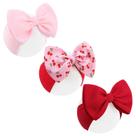 Faixa de cabelo Lanmerry, 3 peças, laços Baby Pink Cherry de 15 cm