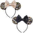 Faixa de cabelo LIHELEI Leopard Minnie Mouse Ears 2 unidades