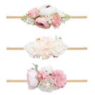 Faixa de cabelo mligril, 3 peças de nylon, flores, bandanas para meninas