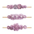 Faixa de cabelo mligril Baby Girl Floral Nylon Elástica 3 unidades