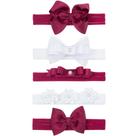 Faixa de Cabelo para Bebê Encanto Vinho Kit 5 Peças