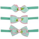 Faixa de Cabelo para Bebê Glamour Verde Kit 3 Peças