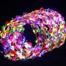 Faixa de cabelo Syhood LED Flower Crowns 25cm Glow in Dark Rose