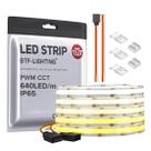 Faixa de LED BTF-LIGHTING FCOB COB CCT IP65 5m 640LED/m 3000K-6000K