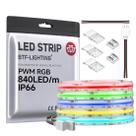 Faixa de LED BTF-LIGHTING IP66 RGB FCOB COB 16,4 pés 840 LED/m