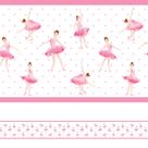 Faixa de Parede Bailarina Infantil Rosa 20mx10cm