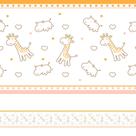 Faixa de Parede Infantil Girafa e Hipopótamo 3mx15cm