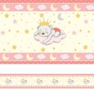 Faixa de Parede Ursinha Princesa para Quarto de Bebê 10mx10cm