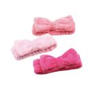 Faixa de Pelúcia Laço Para Skincare/Maquiagem Beleza Express - rosa médio