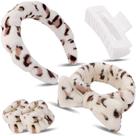 Faixa de spa, pulseiras com grampos de cabelo, canitor, estampa de leopardo