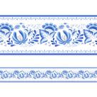 Faixa Decorativa Adesiva (Autocolante) - FLORAL AZUL PORTUGUES 1