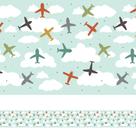 Faixa Decorativa Adesiva Infantil Aviões Coloridos 20mx10cm