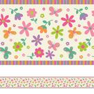 Faixa Decorativa Adesiva Infantil Flores Borboletas 5mx10cm