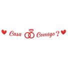 Faixa Decorativa Casa Comigo Com Anel Glitter Vermelho Faixa Decorativa Casa Comigo Com Anel Glitter Vermelho