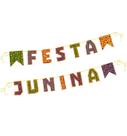 Faixa Decorativa de Festa Junina Bandeirinhas em EVA 14 Unids