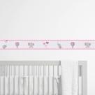Faixa Decorativa Elefante Rosa Infantil quarto Bebê Adesivo de Parede