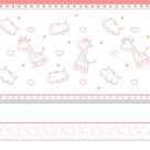 Faixa Decorativa Infantil Girafa e Hipopótamo Rosa 5mx10cm